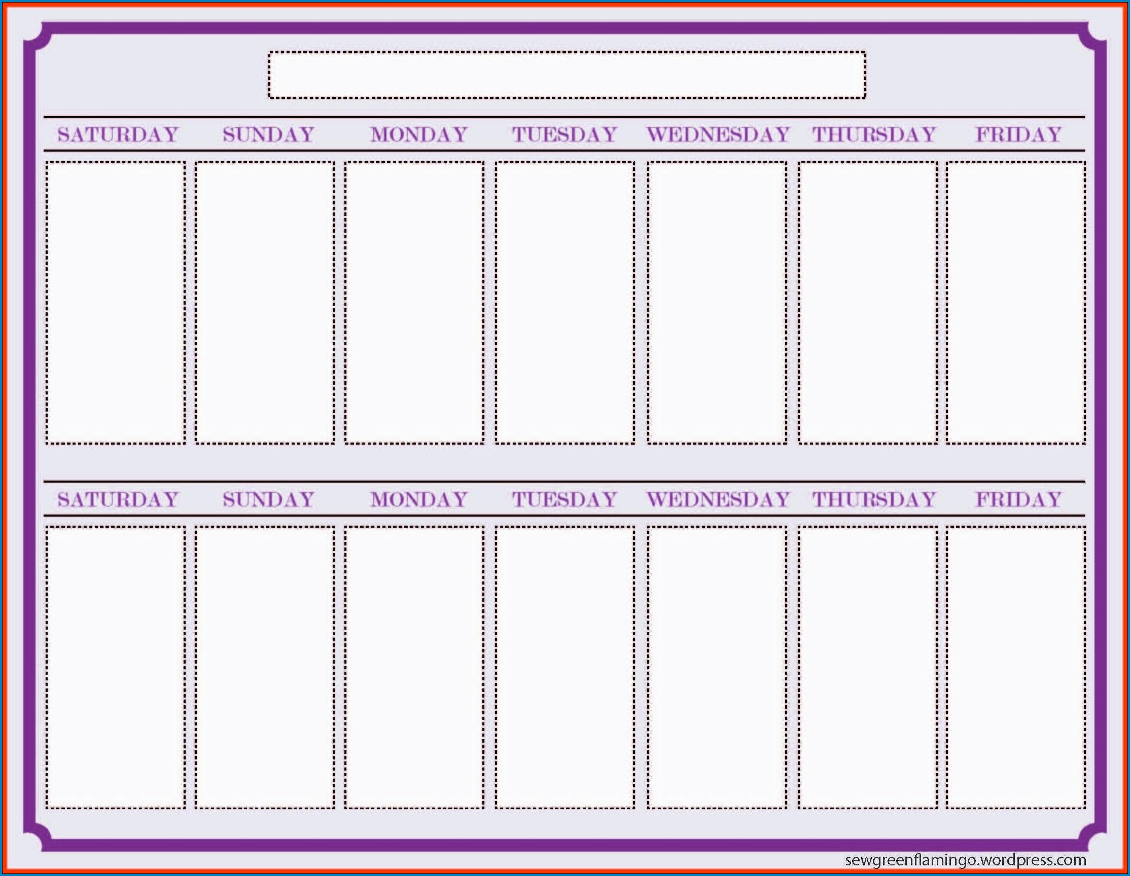 Two Week Calendar Template from www.templateral.com