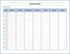7 Day Schedule Template Sample