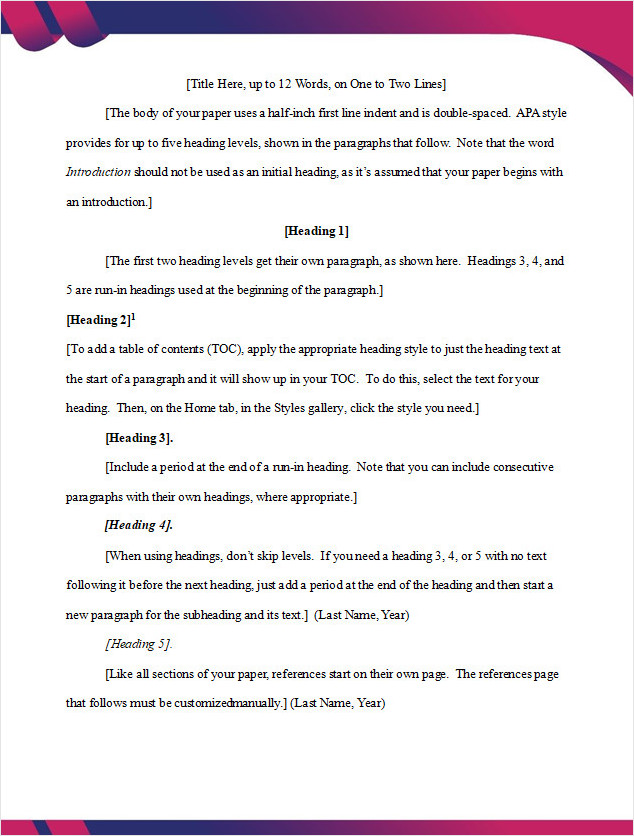 APA 6th Edition Format Template