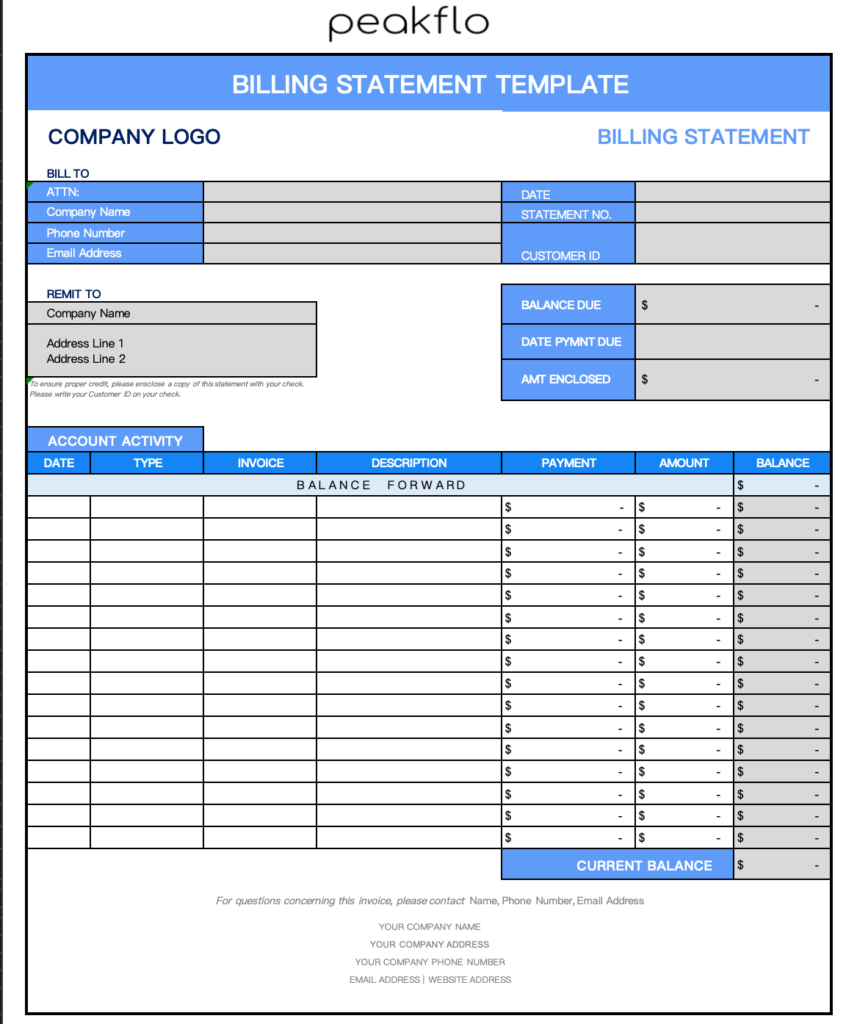 Account Statement Template