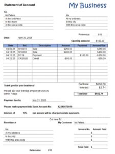 Account Statement Template