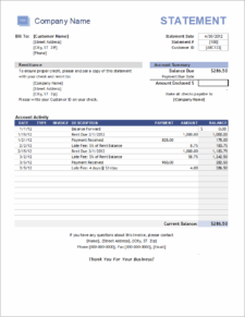 Account Statement Template