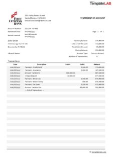 Account Statement Template