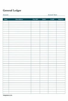 Simple Blank Accounting Ledger Template