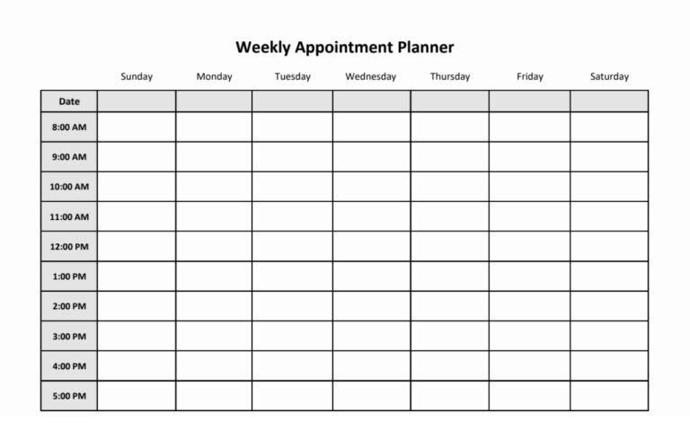 √ Free Printable Appointment Schedule Template