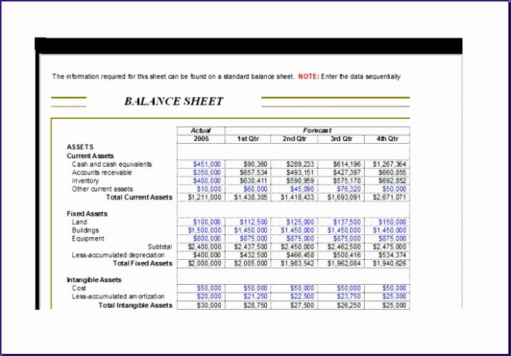 √ Asset And Liability Report Balance Sheet Template