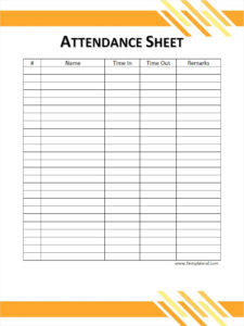 Free Attendance Sheet Template Word