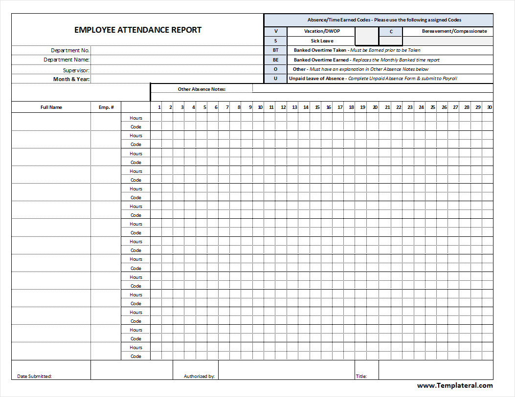 Attendance Tracker Template Employee Attendance Tracker Template