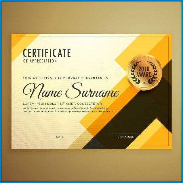 Award Certificate Design Sample