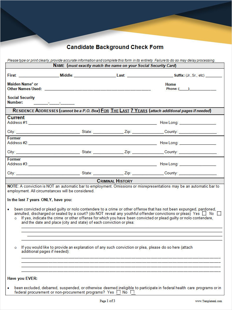 Background Check Authorization Form Background Check Authorization Form