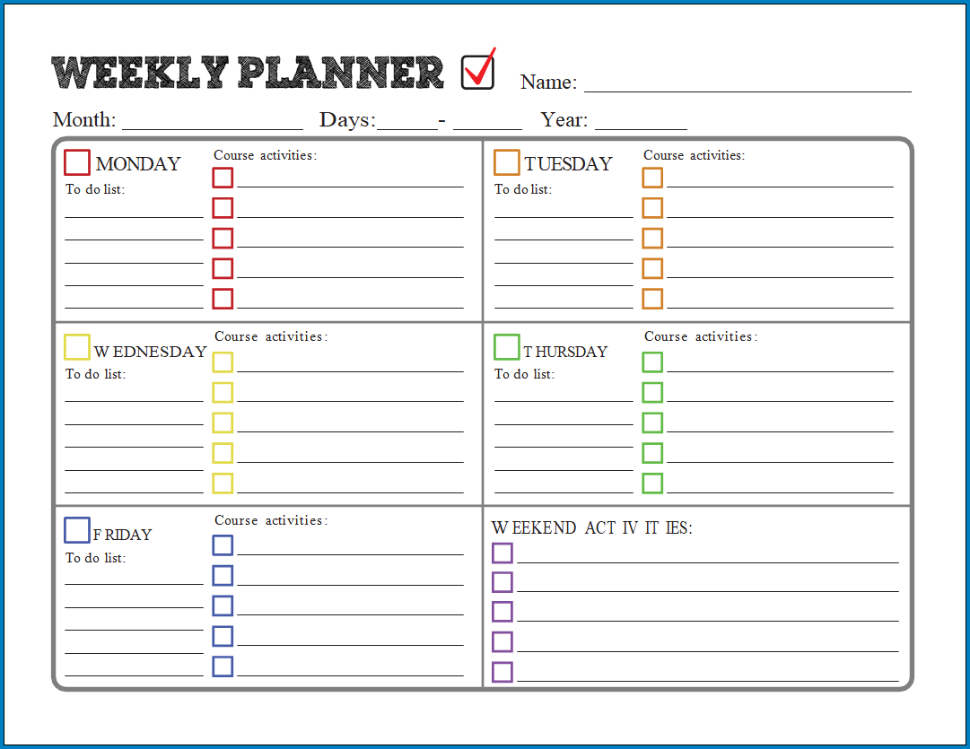 Weekly Planner Template from www.templateral.com