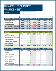 √ Free Printable Bi Weekly Budget Template