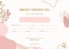 Simple Birth Certificate Template