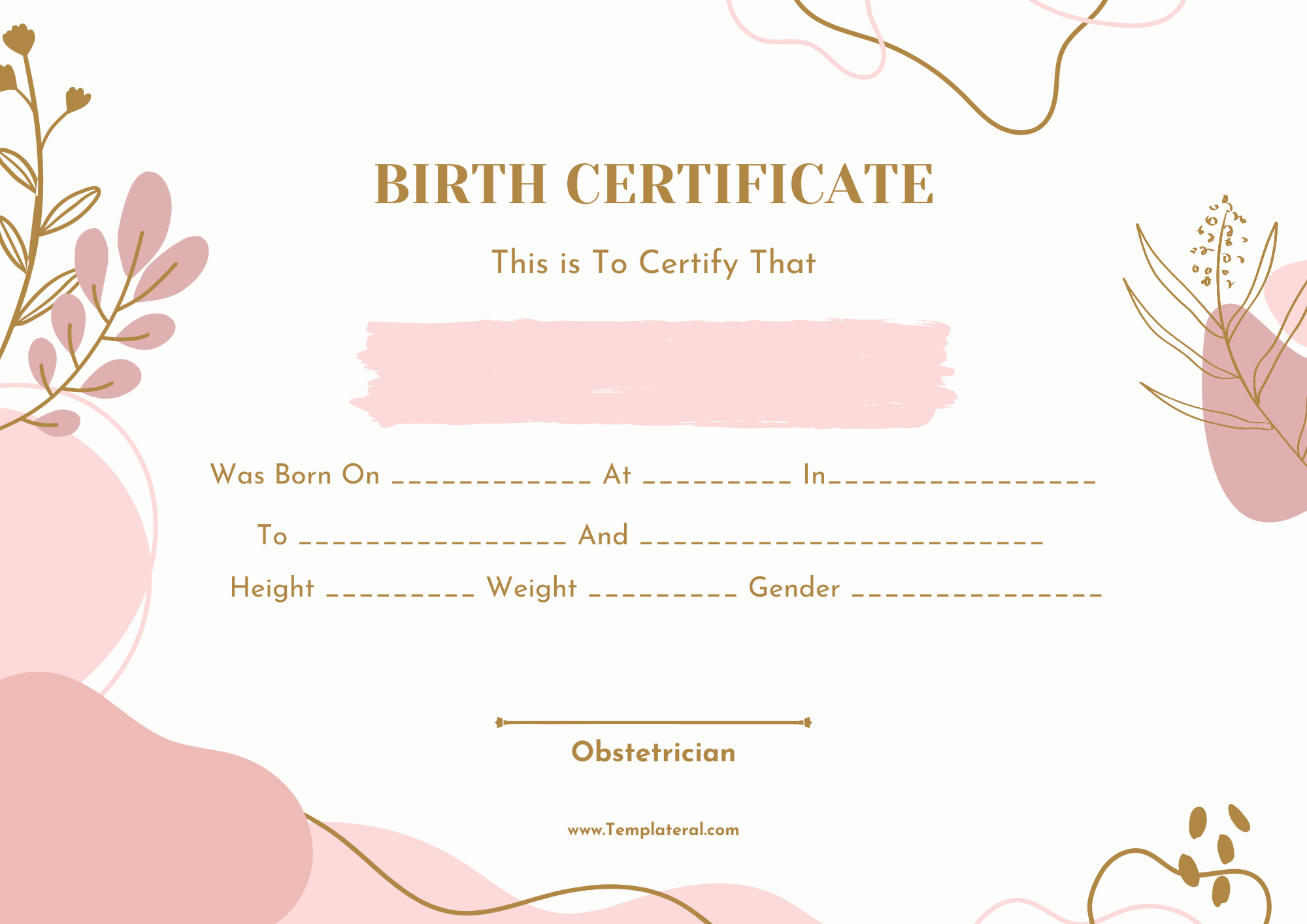 Birth Certificate Template Simple Birth Certificate Template