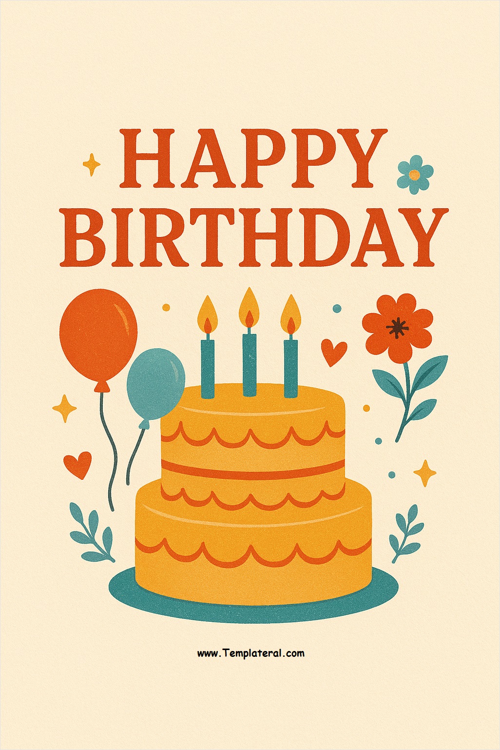 Birthday Card Template Printable Birthday Card Template PDF