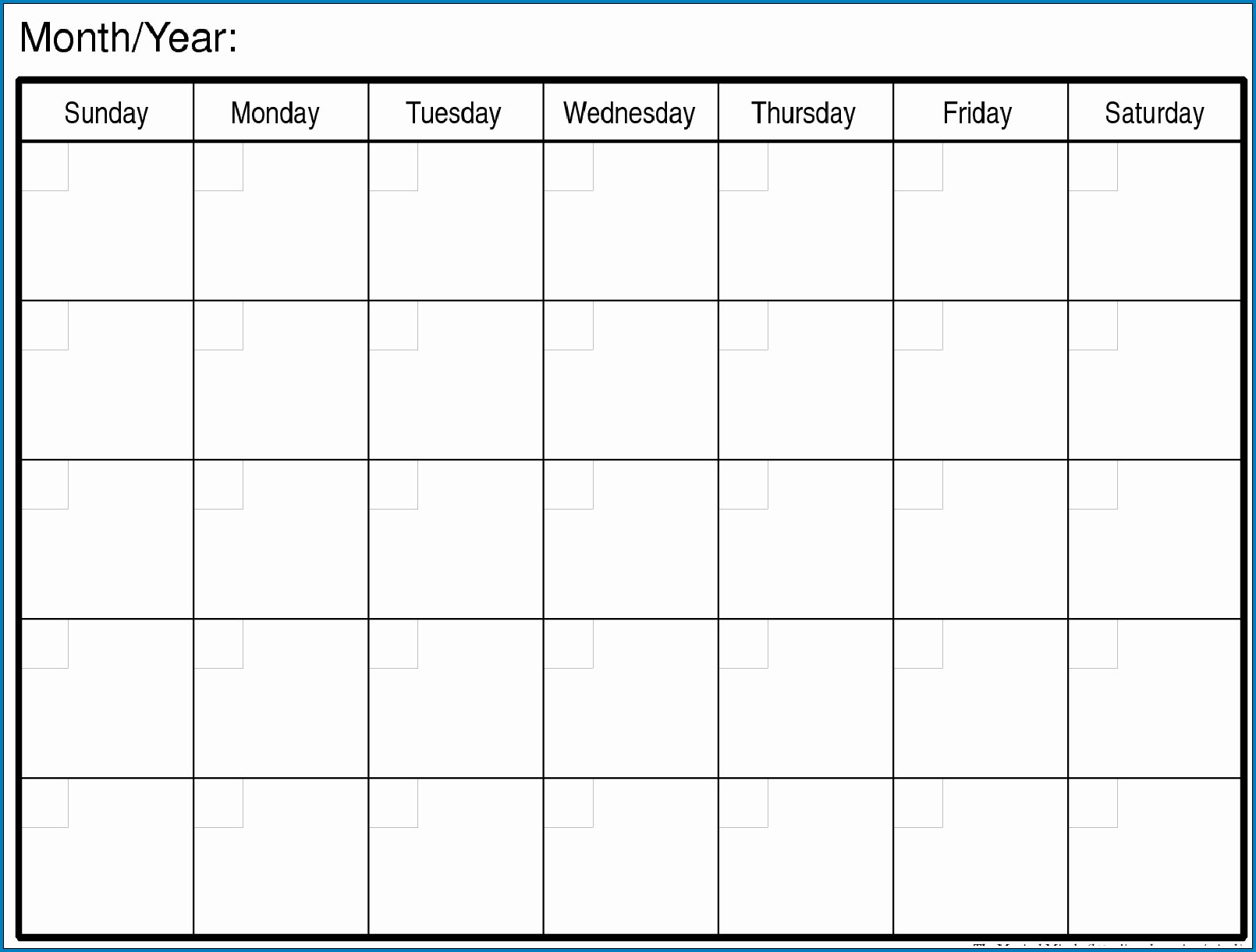 Free Printable Monthly Calendar Templates