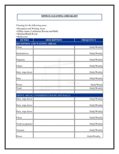 Office Cleaning Rota Example √ Office Cleaning Schedule Template
