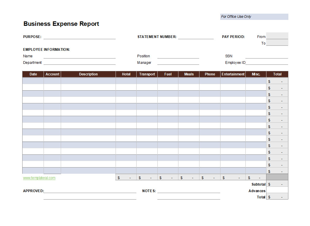 Free Business Expense Spreadsheet Template Excel
