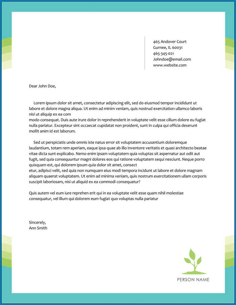 Business Letterhead Template Example