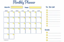 Simple Blank Calendar Planning Template PDF