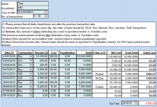 √ Capital Gains and Losses Calculator Template