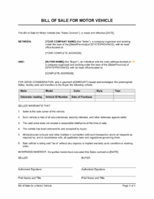 Car Sale Contract Template