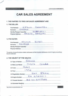 Car Sale Contract Template
