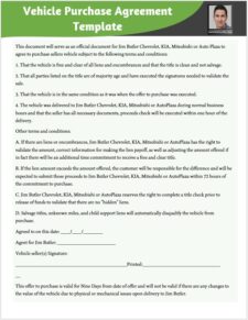 Car Sale Contract Template