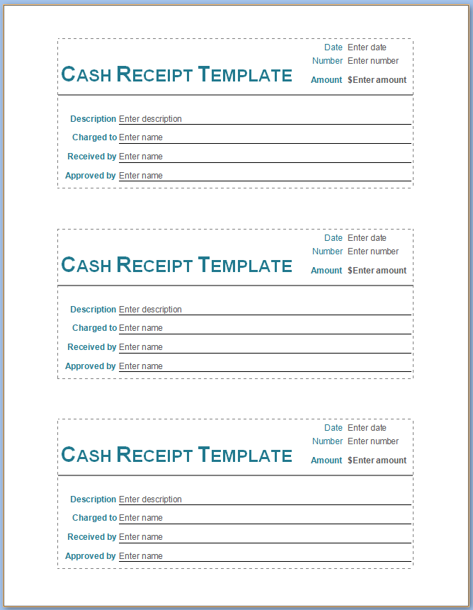 Free Printable Cash Receipt Template Word