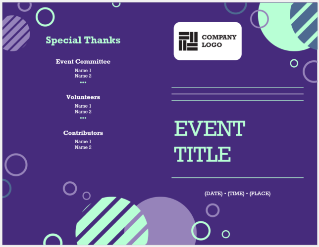 √ Printable Ceremony Program Template