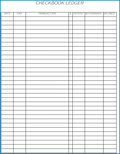√ Free Printable Checkbook Register Template