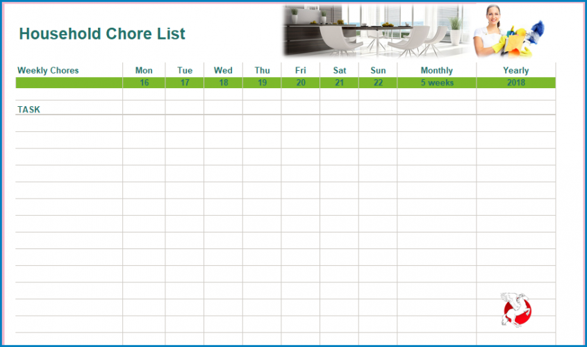 √ Free Printable Chore List Template