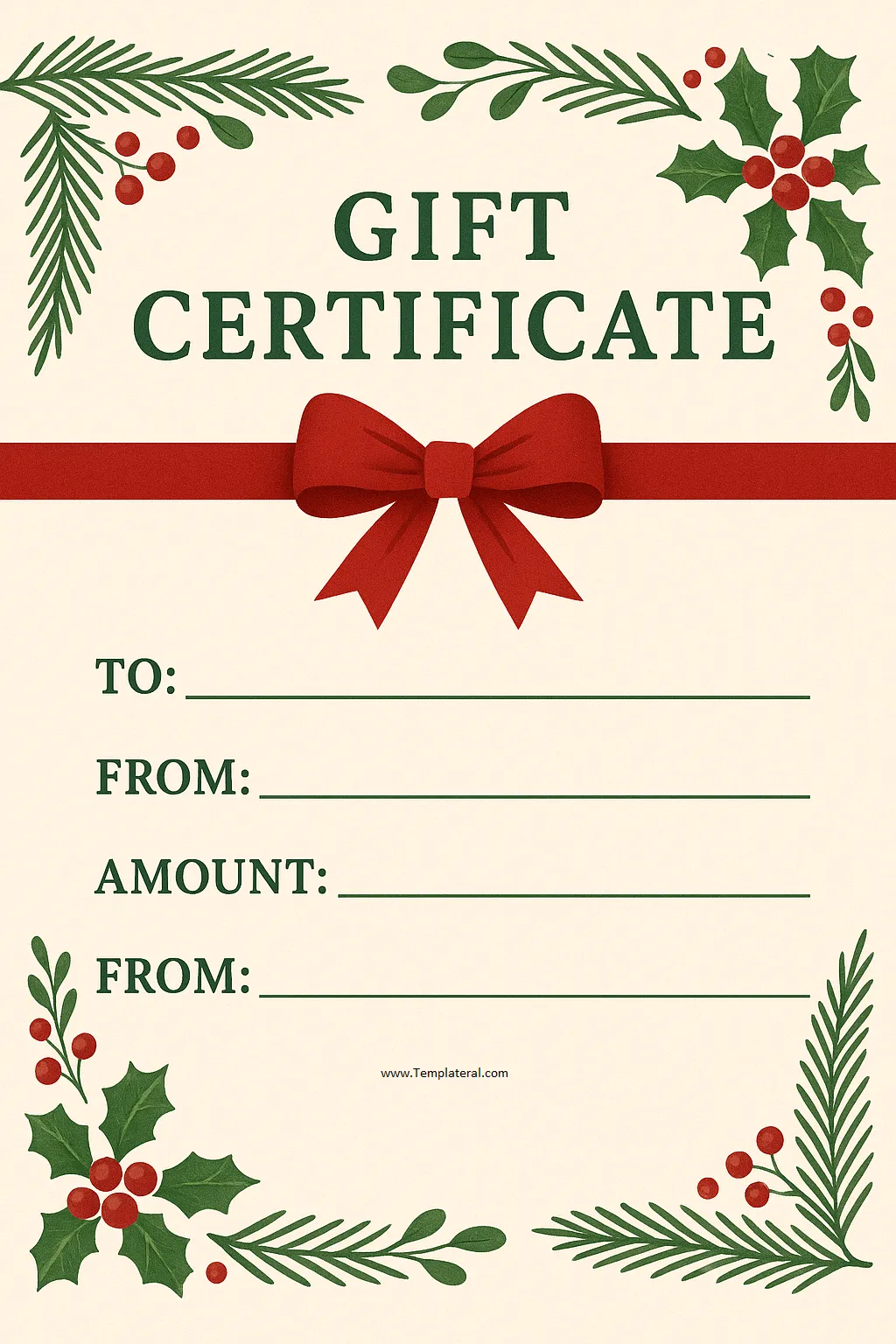 Free Christmas Gift Certificate Template