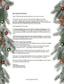Christmas Letter Template Word