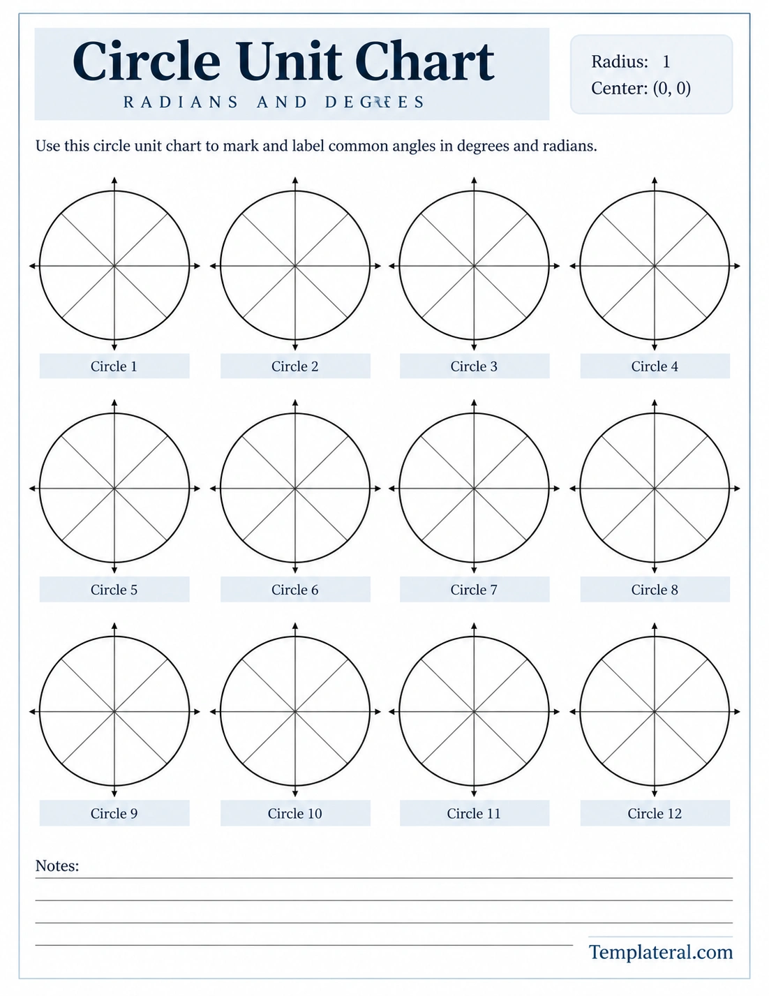 Circle Unit Chart Template Circle Unit Chart Template