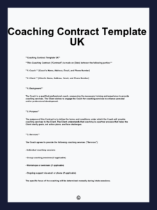 Coaching Contract Template