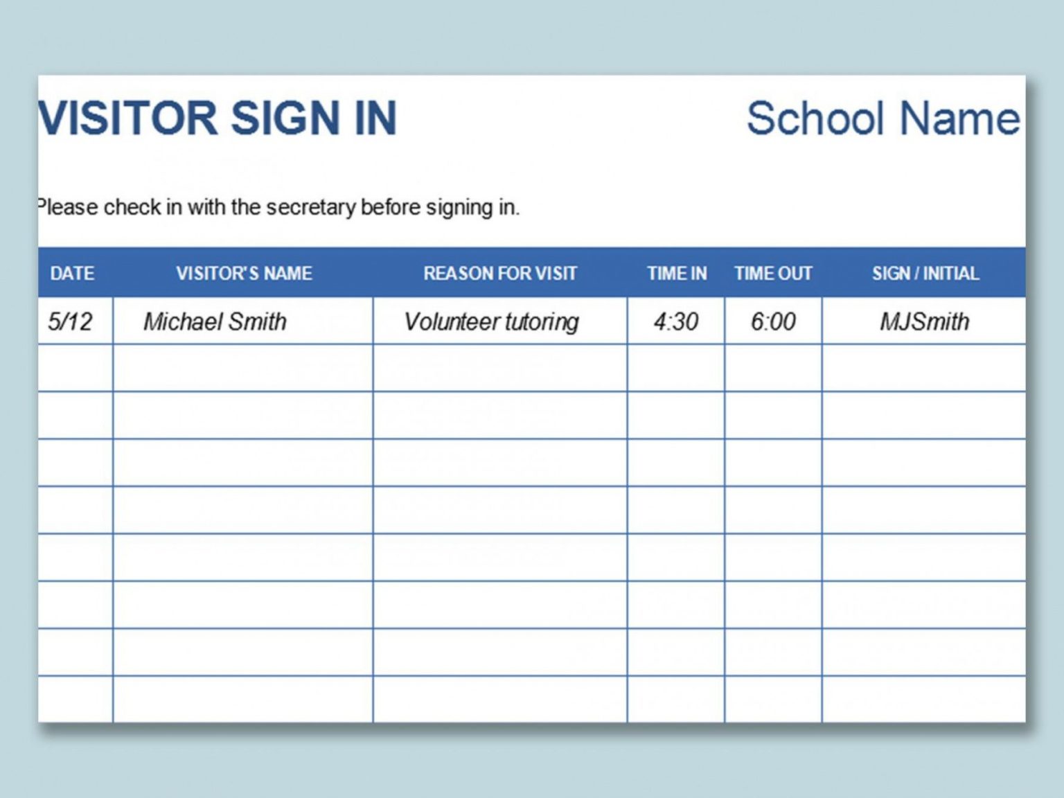 Company Visitor Sign in Sheet Template Sample Company Visitor Sign in Sheet Template Sample