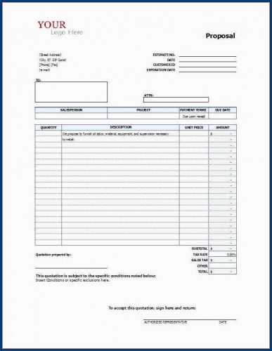 √ Free Printable Construction Bid Template