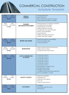 Construction Schedule Template
