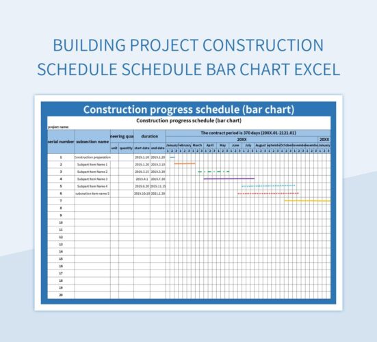 √ Construction Schedule Template (Excel)
