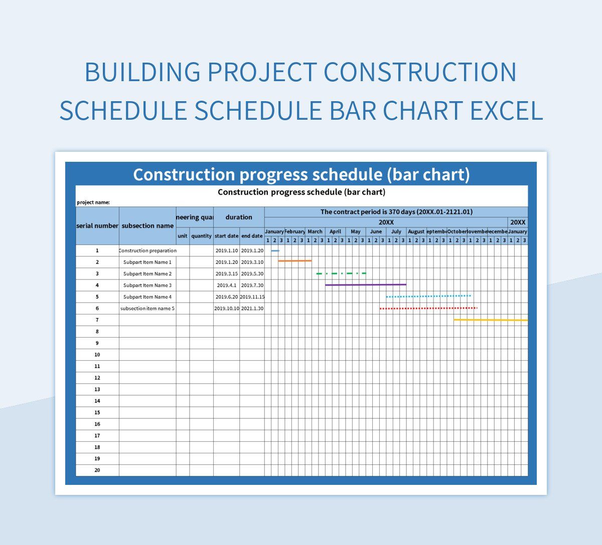 Construction Schedule Template