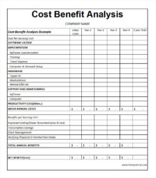 Free Cost-Benefit Analysis Template Excel
