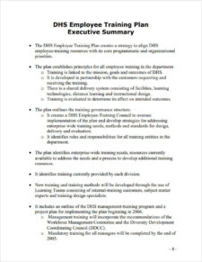 DHS Training Plan Template