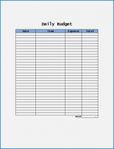 √ Free Printable Daily Budget Template