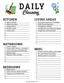 Daily Cleaning Schedule Template