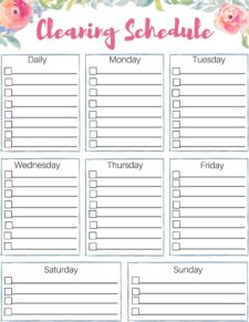 Daily Cleaning Schedule Template