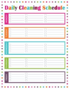 Daily Cleaning Schedule Template