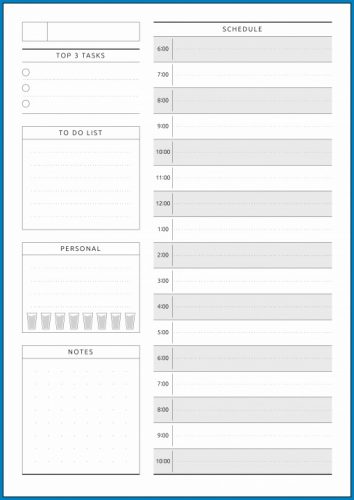 √ Free Printable Daily Planner Template