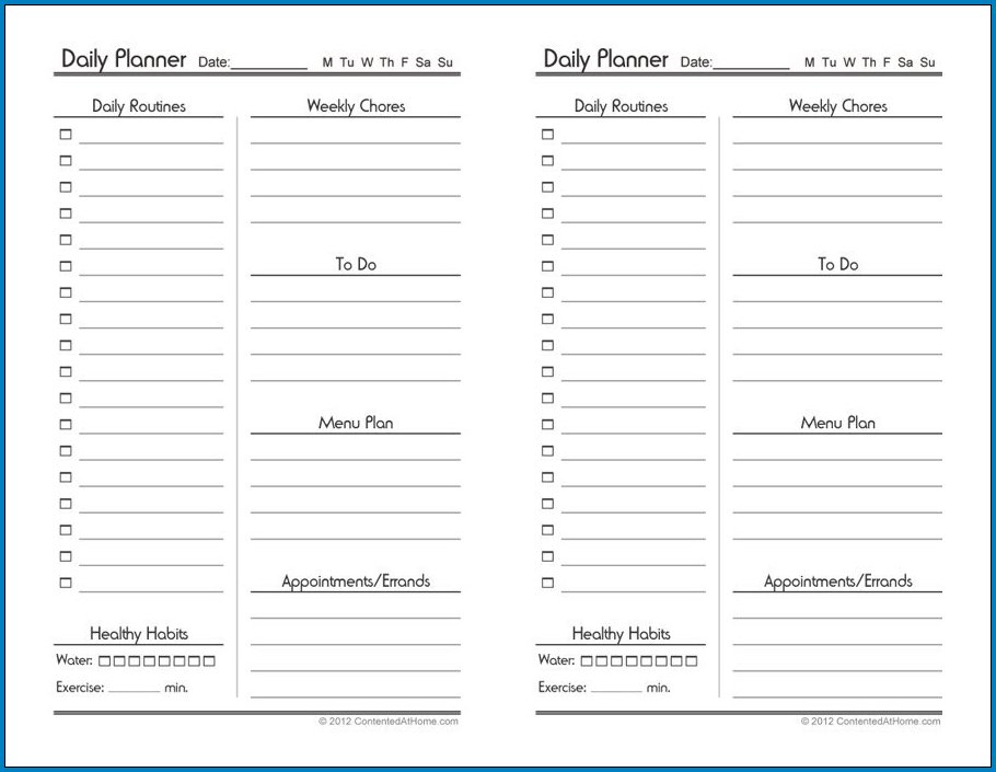 Daily Planner Template Sample