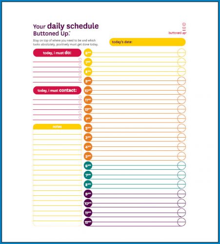 √ Free Daily Task List Template For Work